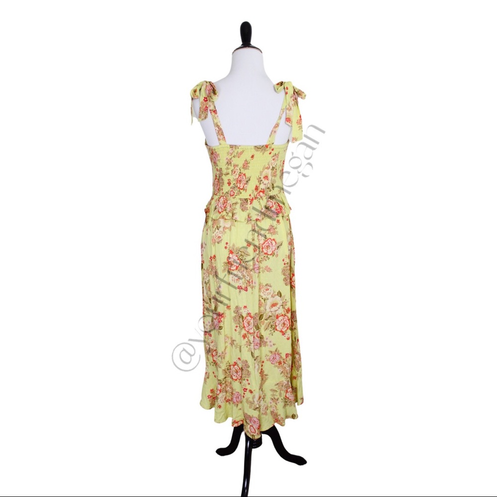 BOG Collective Chartreuse Ladies of the Canyon Midi Dress - Picture 11 of 12